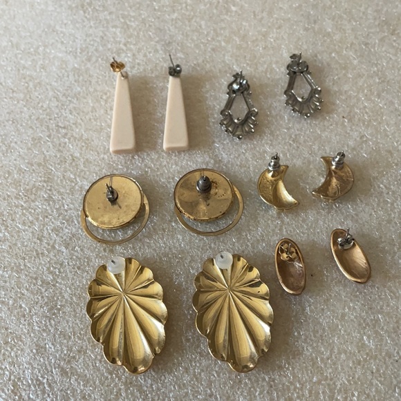 Vintage enamel earring lot (6) - Picture 3 of 3